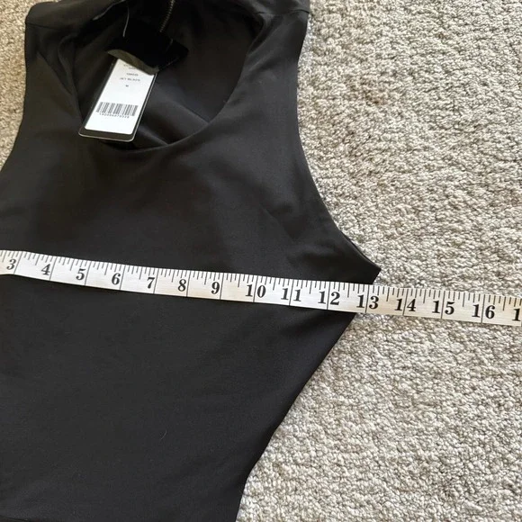 NWT Bebe Slinky Side Cut-Out Midi Dress Jet Black Sleeveless Evening Gown Medium - Picture 9 of 10